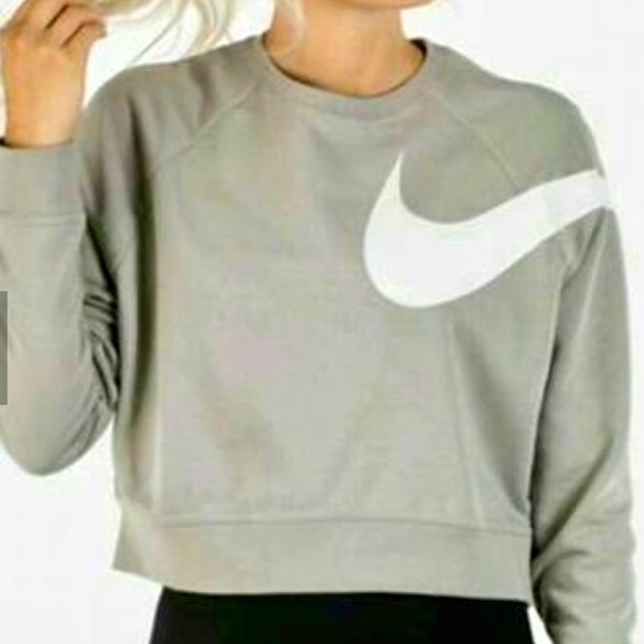 Nike Dri-Fit Swoosh Cropped Sweatshirt - Picture 2 of 7